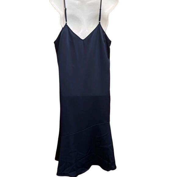 Sam Edelman womens slip dress 12 midi blue adjustable straps classic trendy gala - Picture 6 of 8